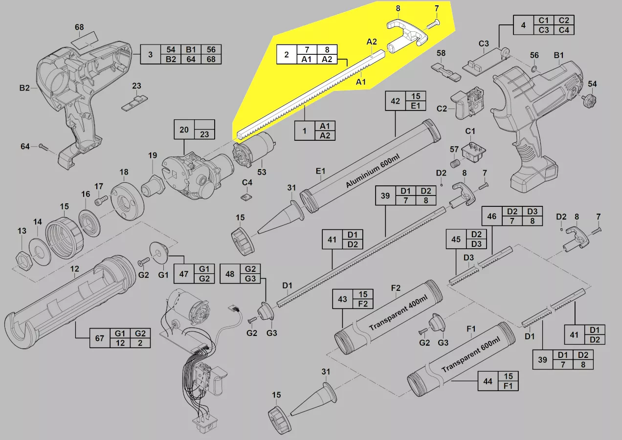 tige crémaillère réf. 4932352937 Milwaukee